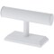 Plymor White Faux Leather T-Bar Bracelet Display Stand, 7.5" W x 5" H